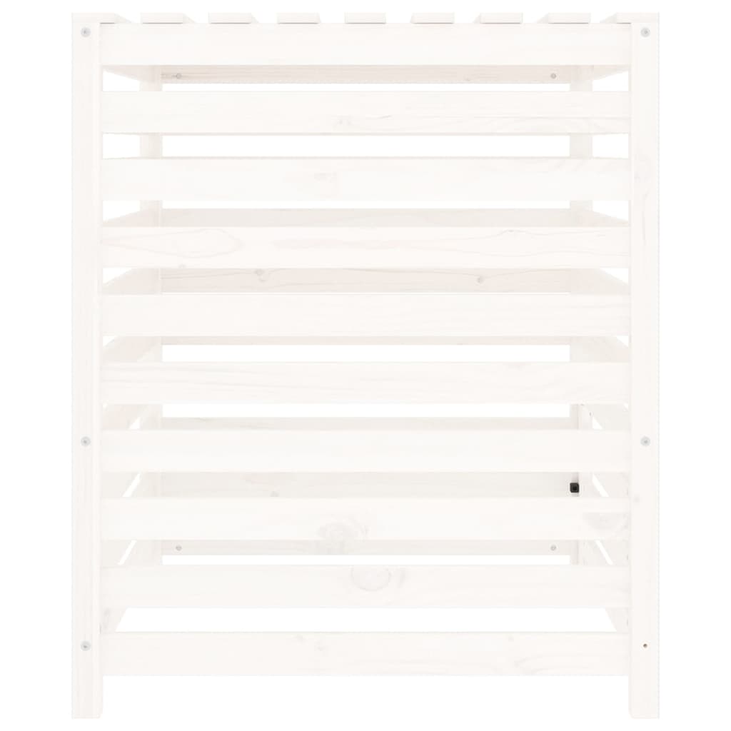 Compostiera Bianca 82,5X82,5X99,5 Cm In Legno Massello Di Pino