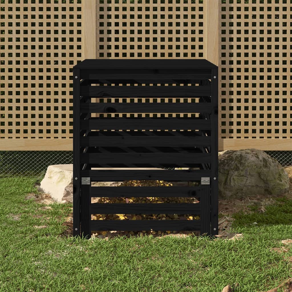 Compostiera Bianca 82,5X82,5X99,5 Cm In Legno Massello Di Pino