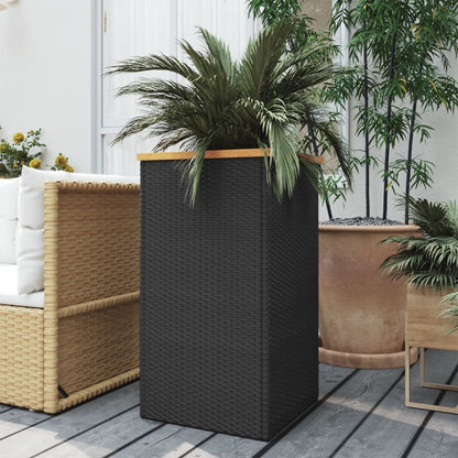 Fioriera Nera In Polyrattan