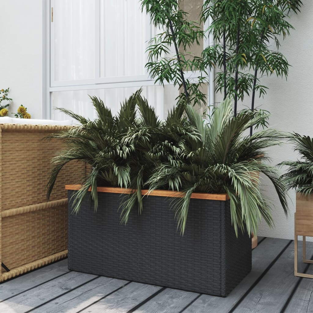 Fioriera Nera In Polyrattan