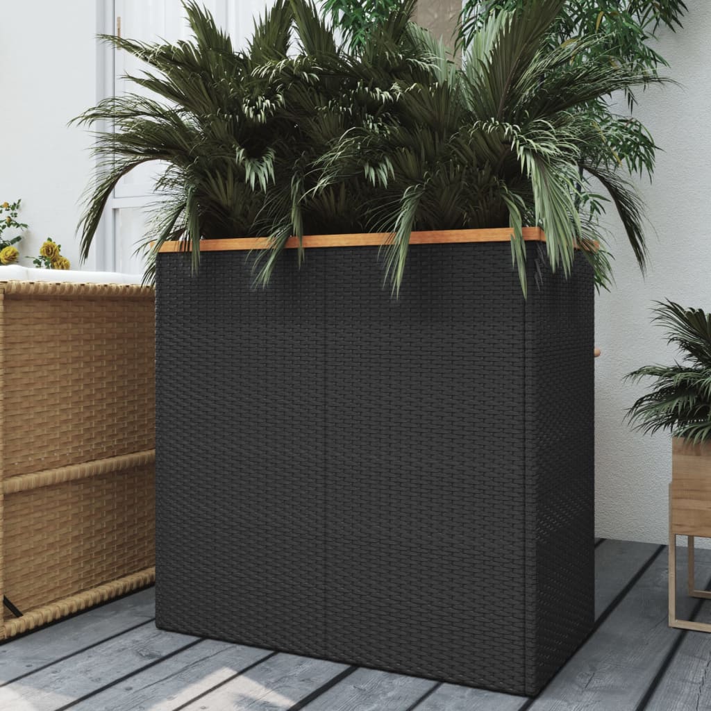 Fioriera Nera In Polyrattan