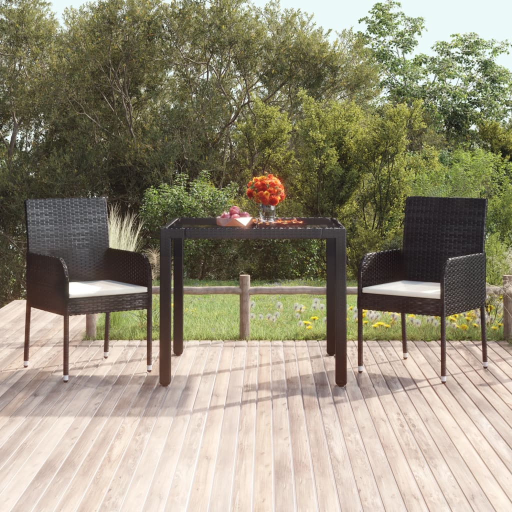 Tavolo Da Giardino Polyrattan Nero