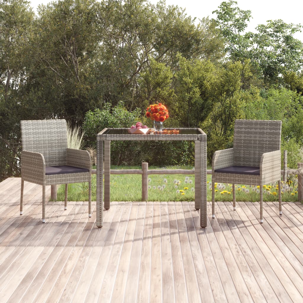 Tavolo Da Giardino 190X90X75Cm Polyrattan Grigio