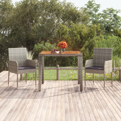 Tavolo Da Giardino 190X90X75Cm Polyrattan Grigio