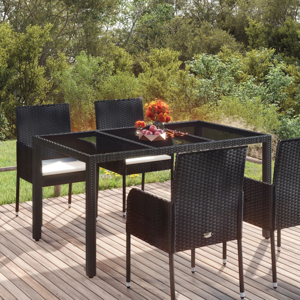 Tavolo Da Giardino Polyrattan Nero