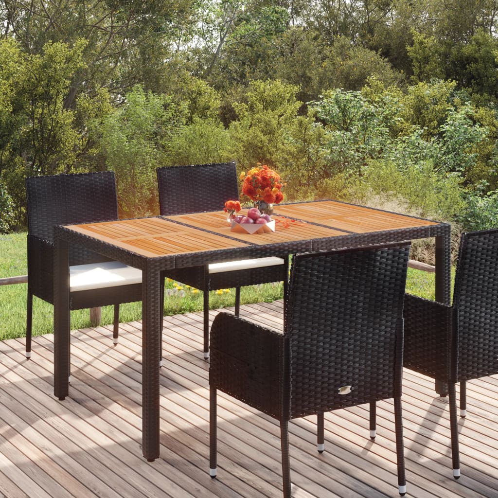 Tavolo Da Giardino Polyrattan Nero