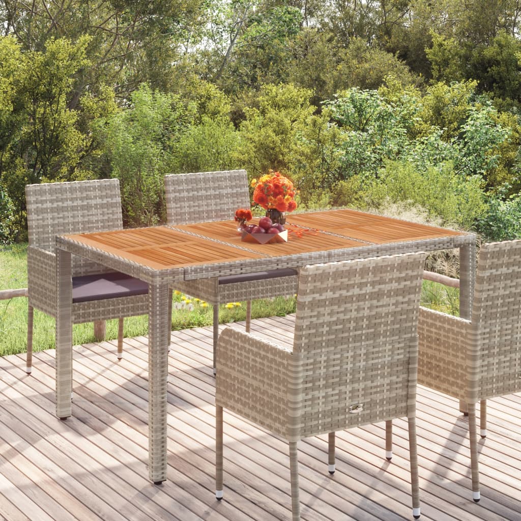 Tavolo Da Giardino 190X90X75Cm Polyrattan Grigio