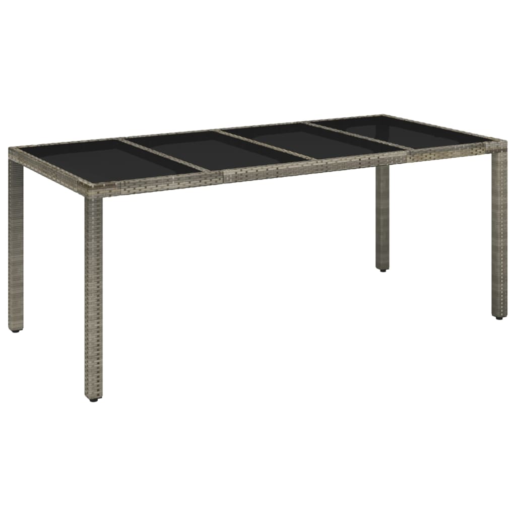 Tavolo Da Giardino 190X90X75Cm Polyrattan Grigio