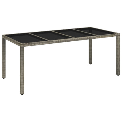 Tavolo Da Giardino 190X90X75Cm Polyrattan Grigio