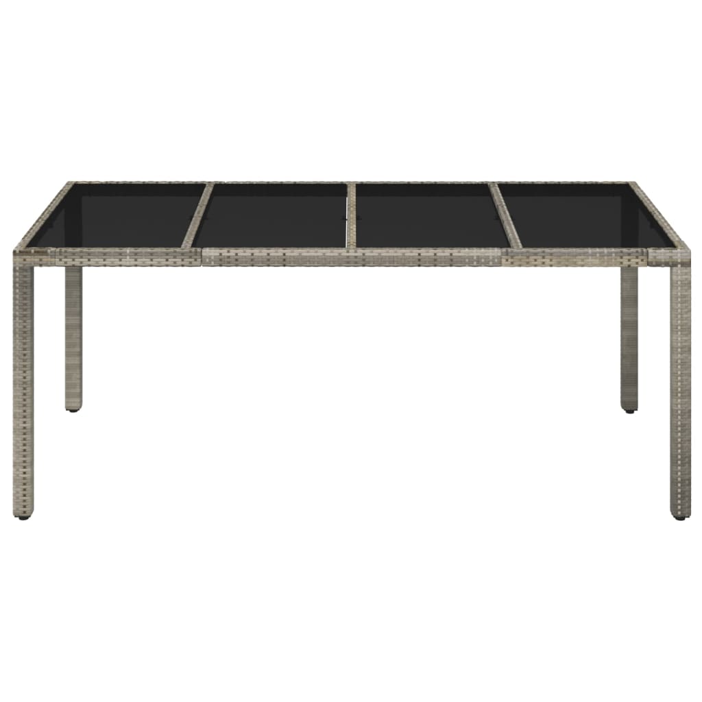 Tavolo Da Giardino 190X90X75Cm Polyrattan Grigio