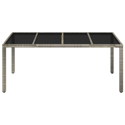 Tavolo Da Giardino 190X90X75Cm Polyrattan Grigio