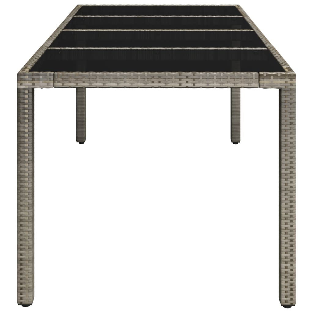 Tavolo Da Giardino 190X90X75Cm Polyrattan Grigio