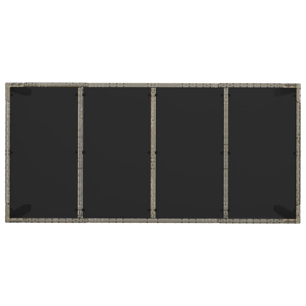 Tavolo Da Giardino 190X90X75Cm Polyrattan Grigio
