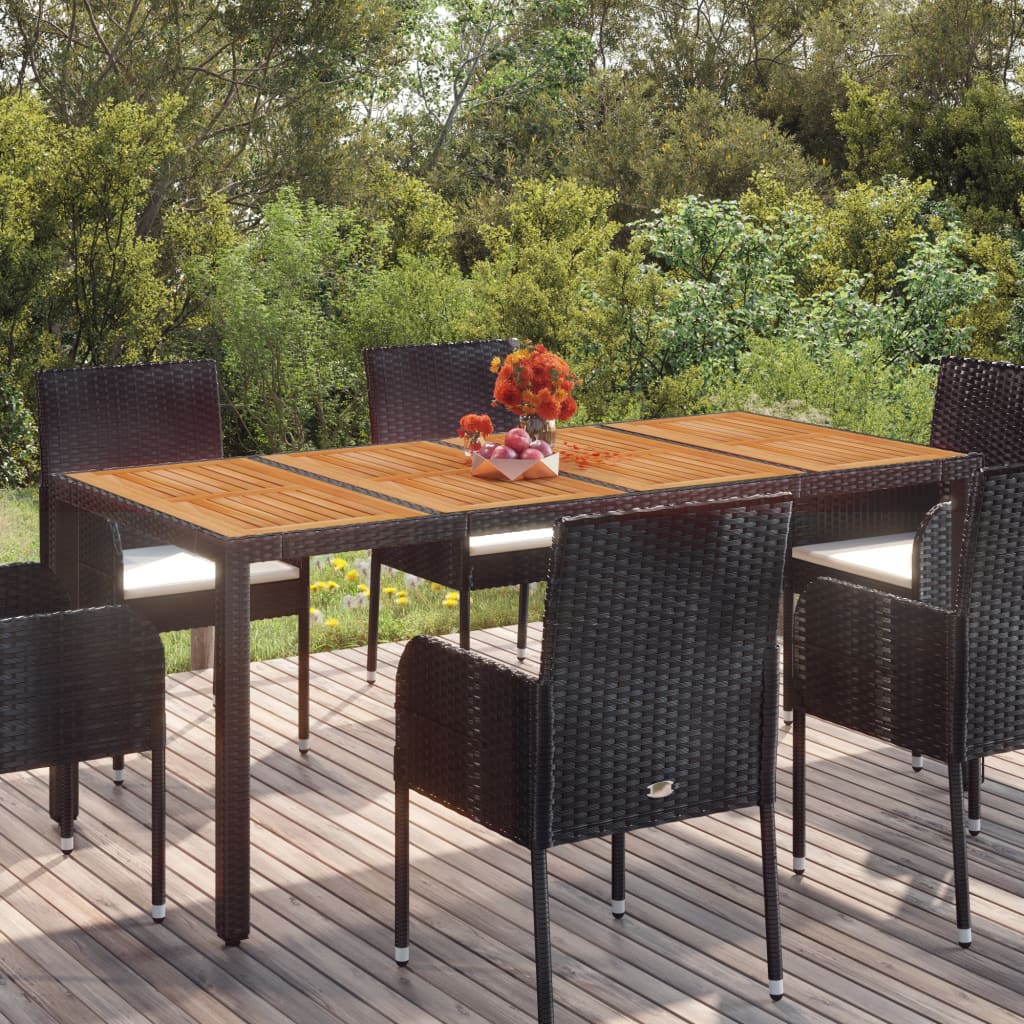Tavolo Da Giardino Polyrattan Nero