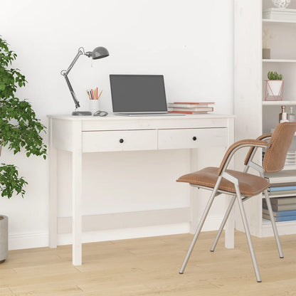 Scrivania Con Cassetti 100X50X78 Cm In Legno Massello Di Pino