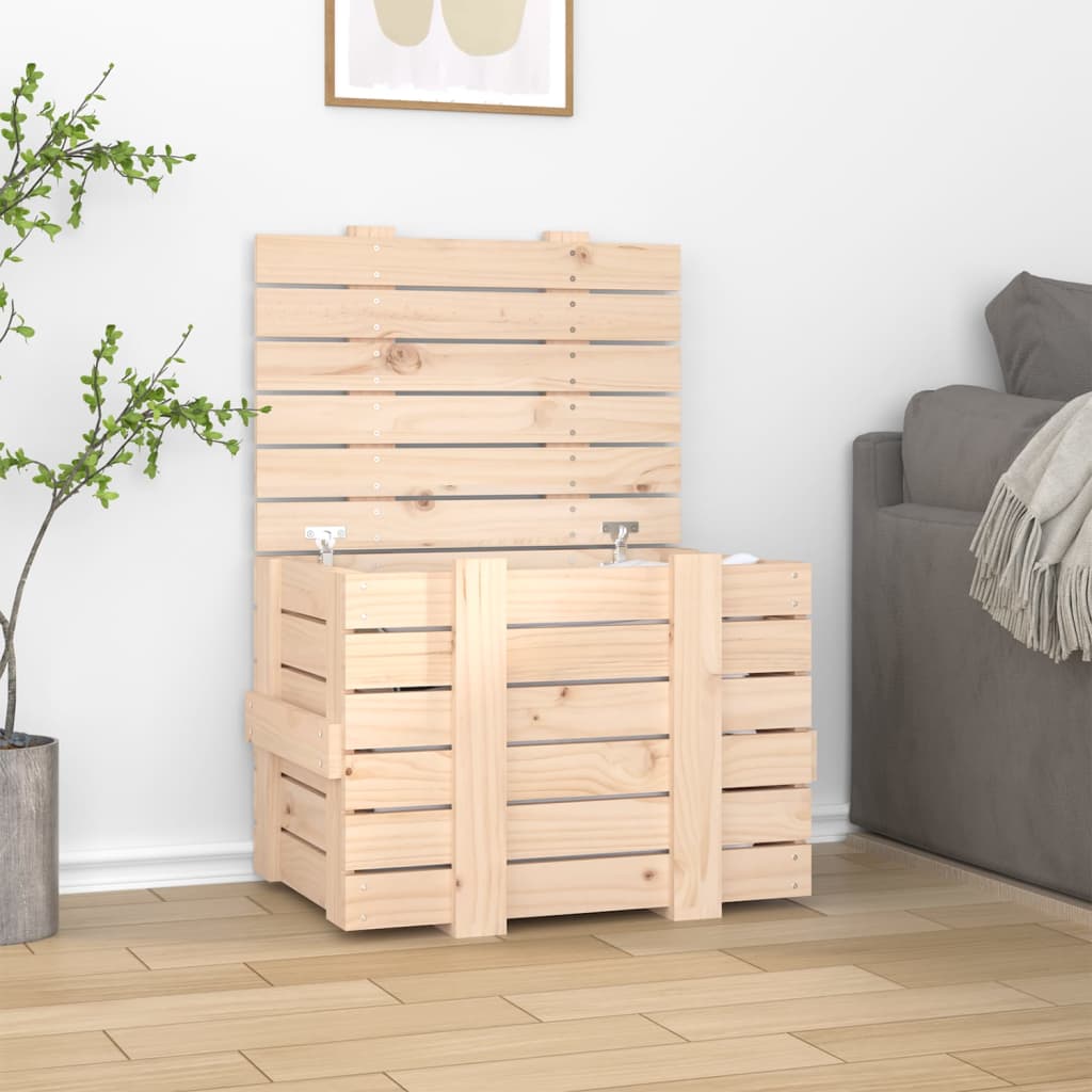 Contenitore Portaoggetti 58X40,5X42 Cm Legno Massello Pino