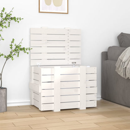 Contenitore Portaoggetti 58X40,5X42 Cm Legno Massello Pino
