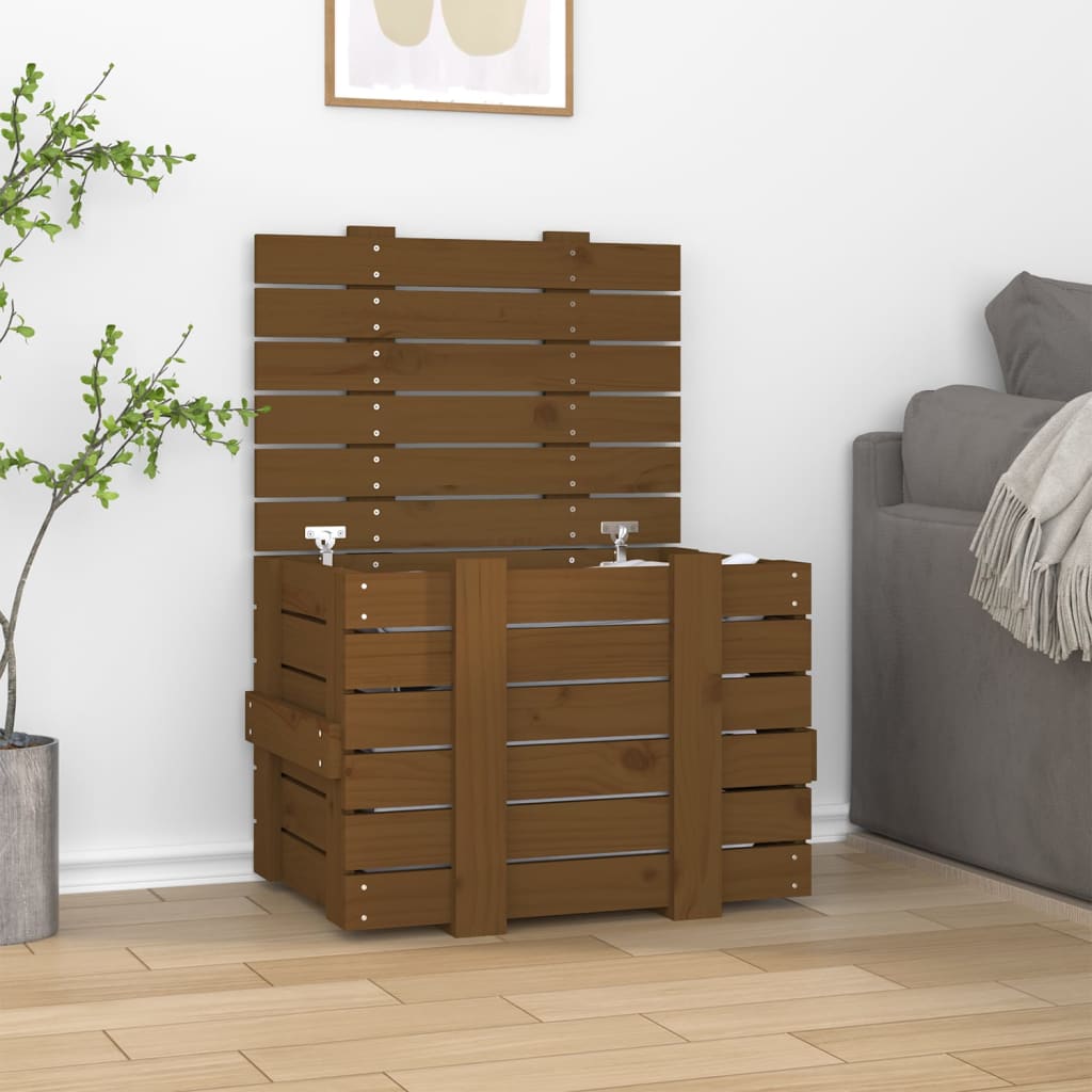 Contenitore Portaoggetti 58X40,5X42 Cm Legno Massello Pino
