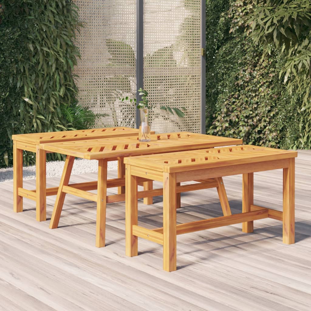 Tavolino 100X50X45 Cm In Legno Massello Di Acacia