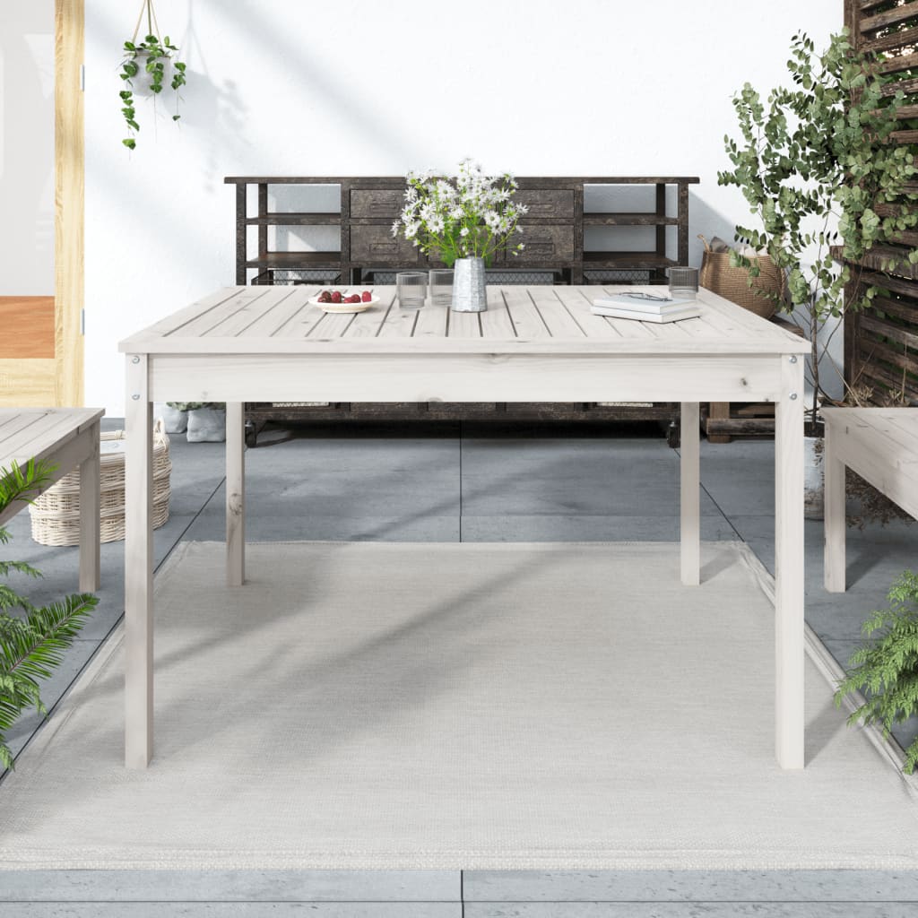 Tavolo Da Giardino 203,5X100X76 Cm In Legno Massello Di Pino