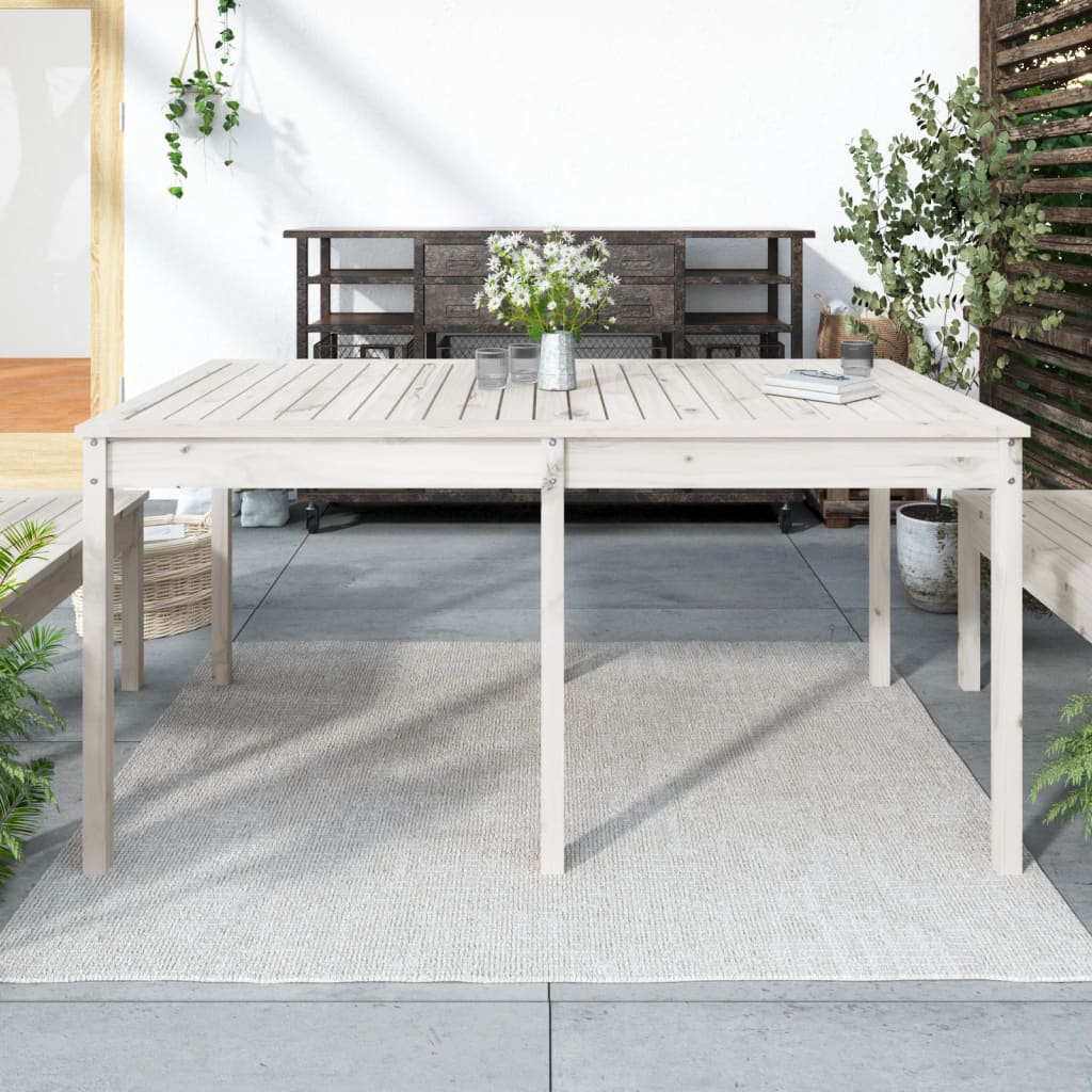 Tavolo Da Giardino 203,5X100X76 Cm In Legno Massello Di Pino