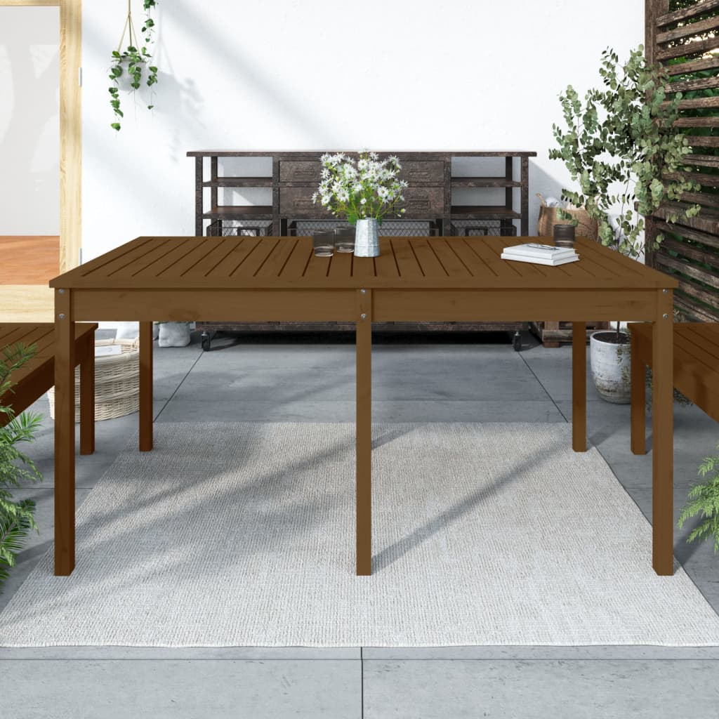 Tavolo Da Giardino 203,5X100X76 Cm In Legno Massello Di Pino