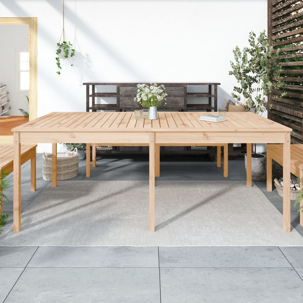 Tavolo Da Giardino 203,5X100X76 Cm In Legno Massello Di Pino
