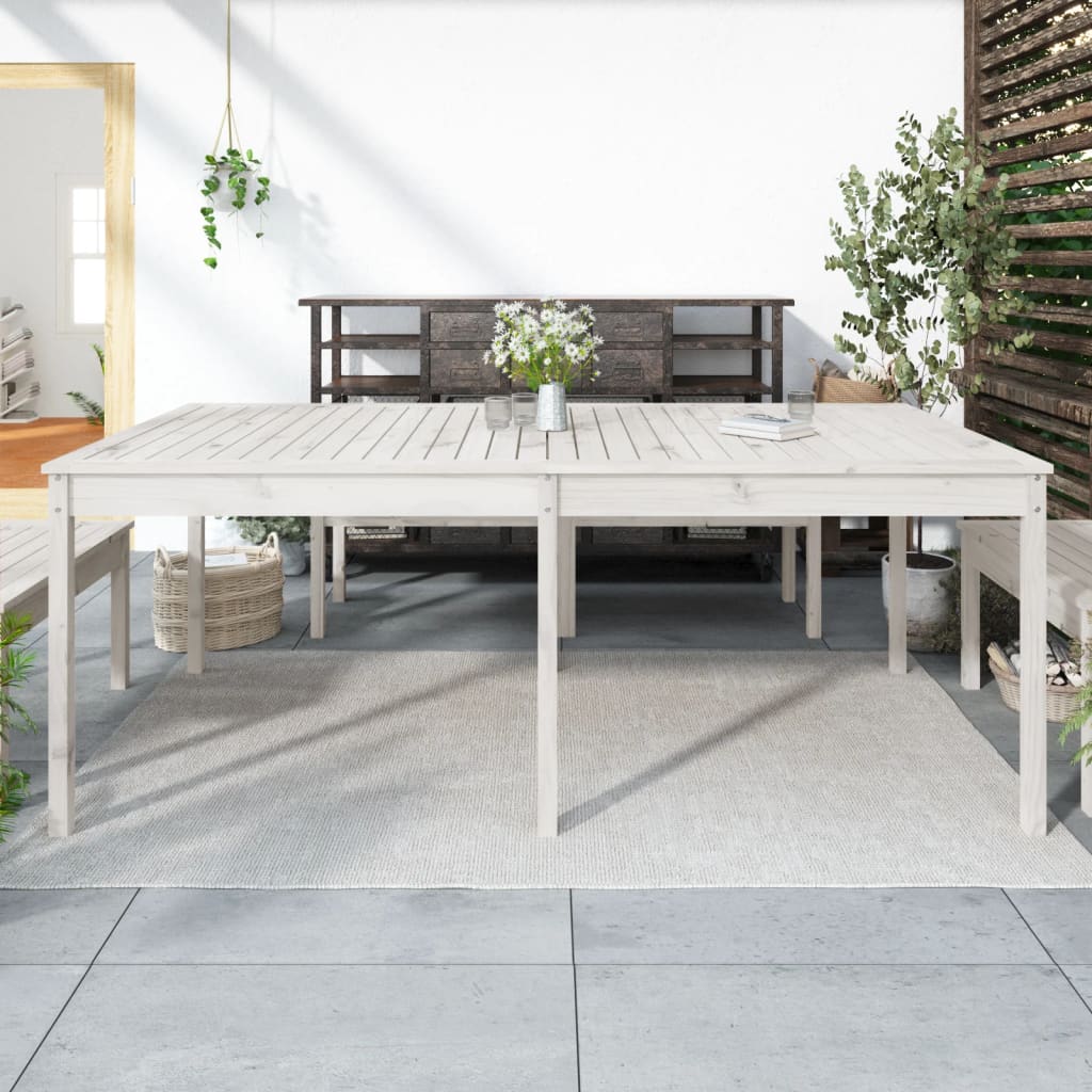 Tavolo Da Giardino 203,5X100X76 Cm In Legno Massello Di Pino