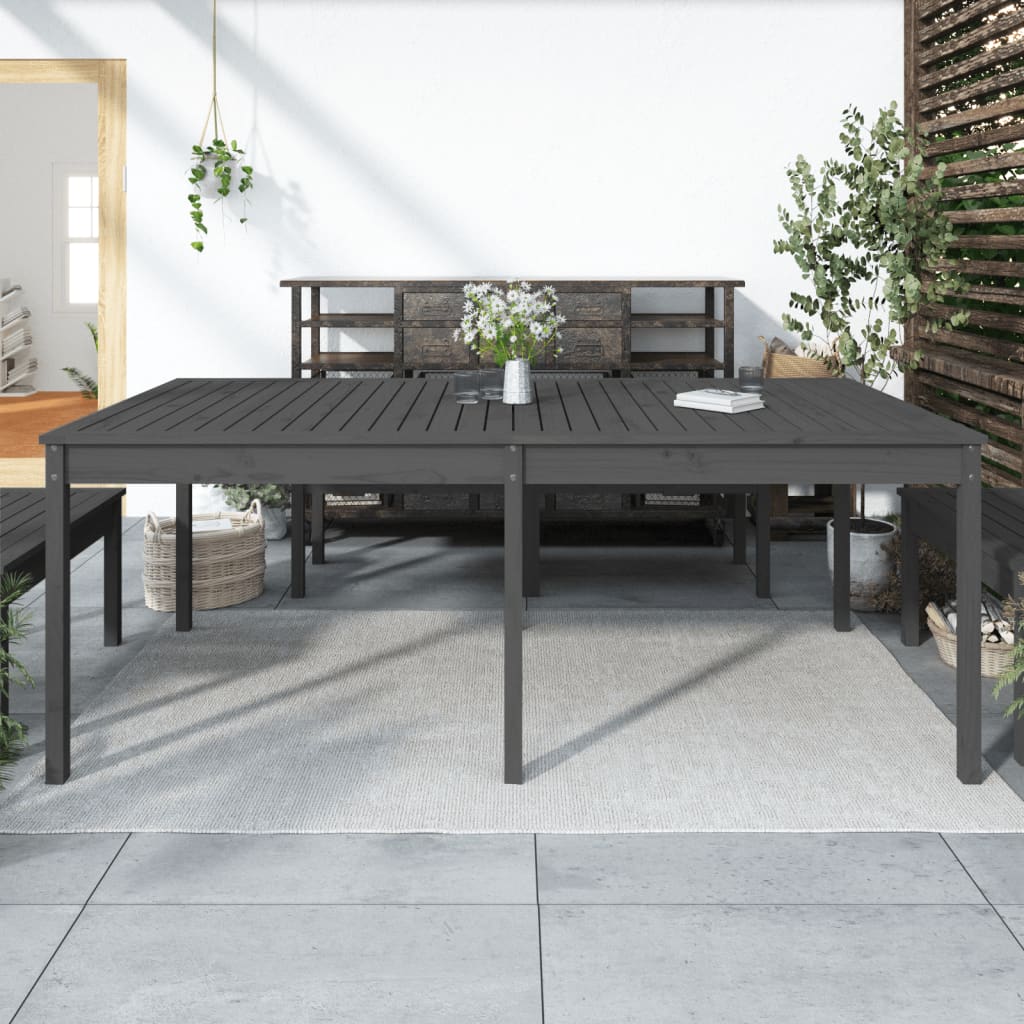 Tavolo Da Giardino 203,5X100X76 Cm In Legno Massello Di Pino