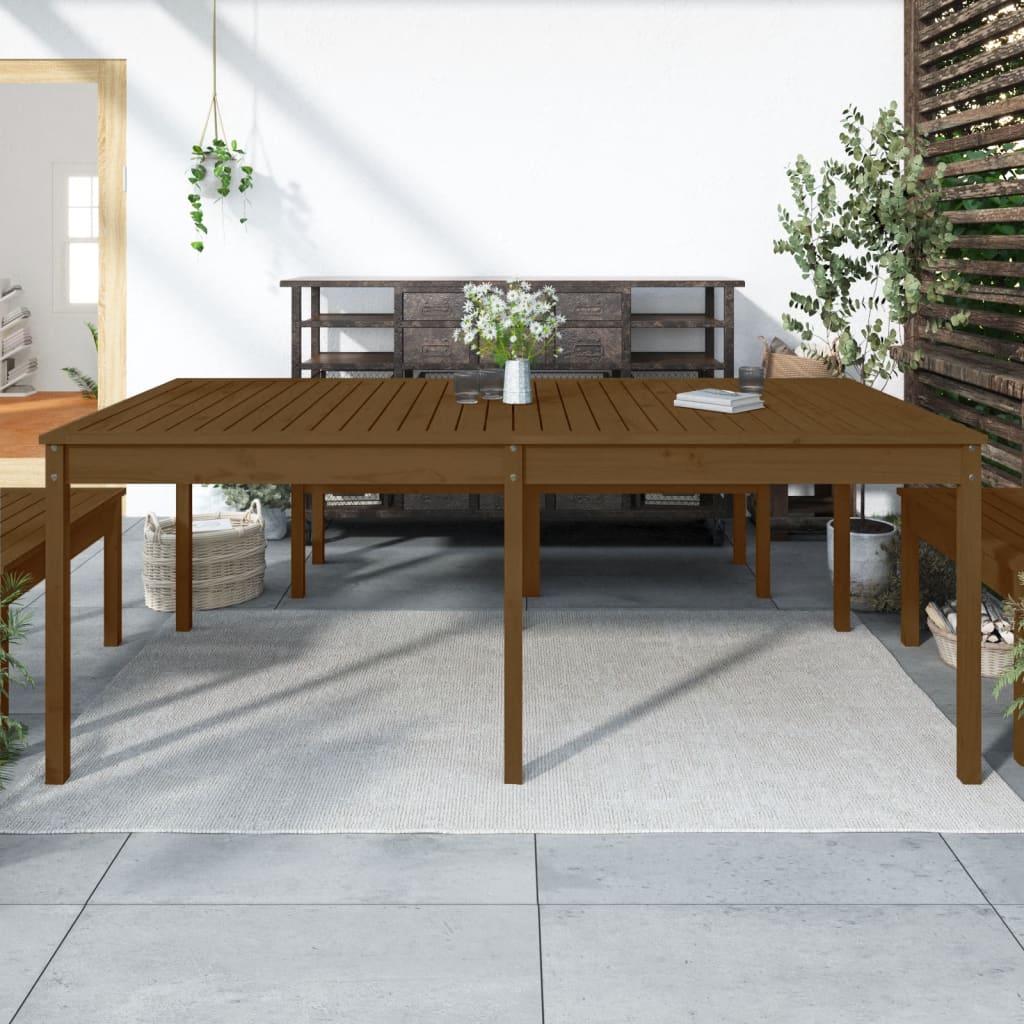 Tavolo Da Giardino 203,5X100X76 Cm In Legno Massello Di Pino