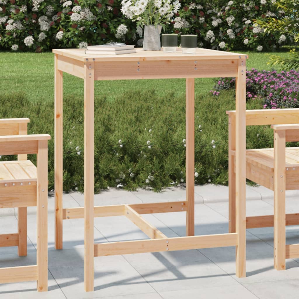 Tavolo Da Giardino Bianco 159,5X82,5X110 Cm Legno Massello Pino