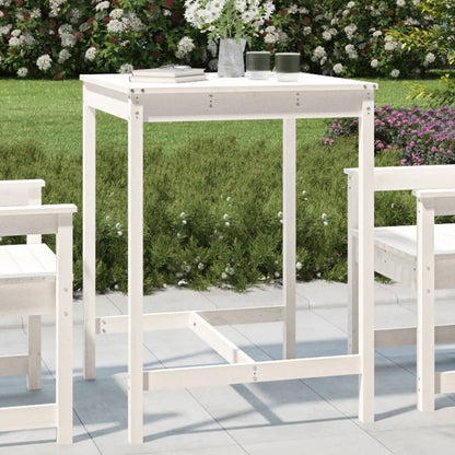 Tavolo Da Giardino Bianco 159,5X82,5X110 Cm Legno Massello Pino