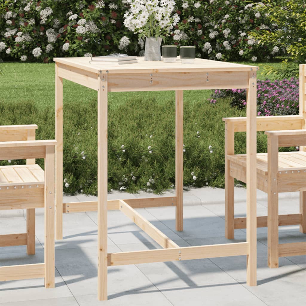Tavolo Da Giardino Bianco 159,5X82,5X110 Cm Legno Massello Pino