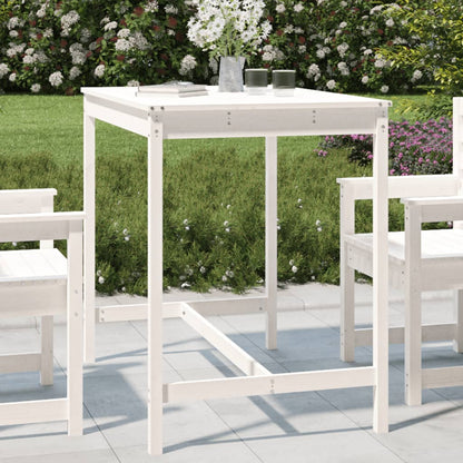 Tavolo Da Giardino Bianco 159,5X82,5X110 Cm Legno Massello Pino