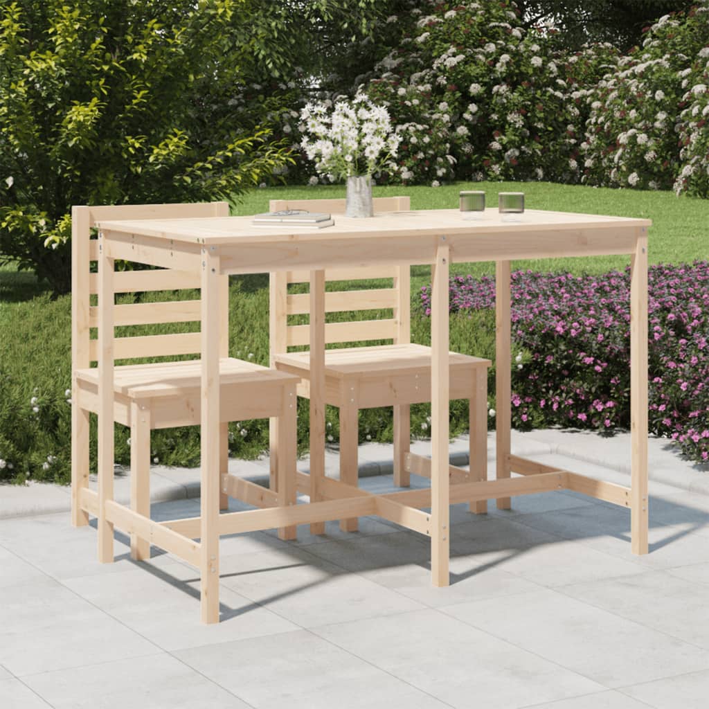 Tavolo Da Giardino Bianco 159,5X82,5X110 Cm Legno Massello Pino