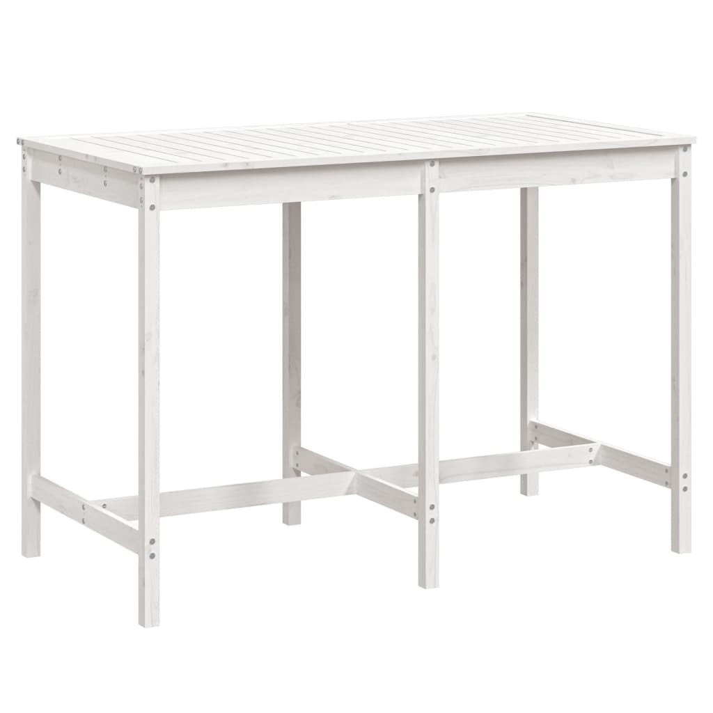 Tavolo Da Giardino Bianco 159,5X82,5X110 Cm Legno Massello Pino