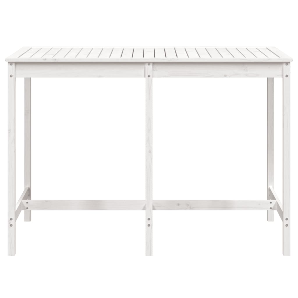 Tavolo Da Giardino Bianco 159,5X82,5X110 Cm Legno Massello Pino