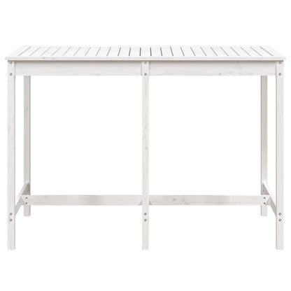 Tavolo Da Giardino Bianco 159,5X82,5X110 Cm Legno Massello Pino