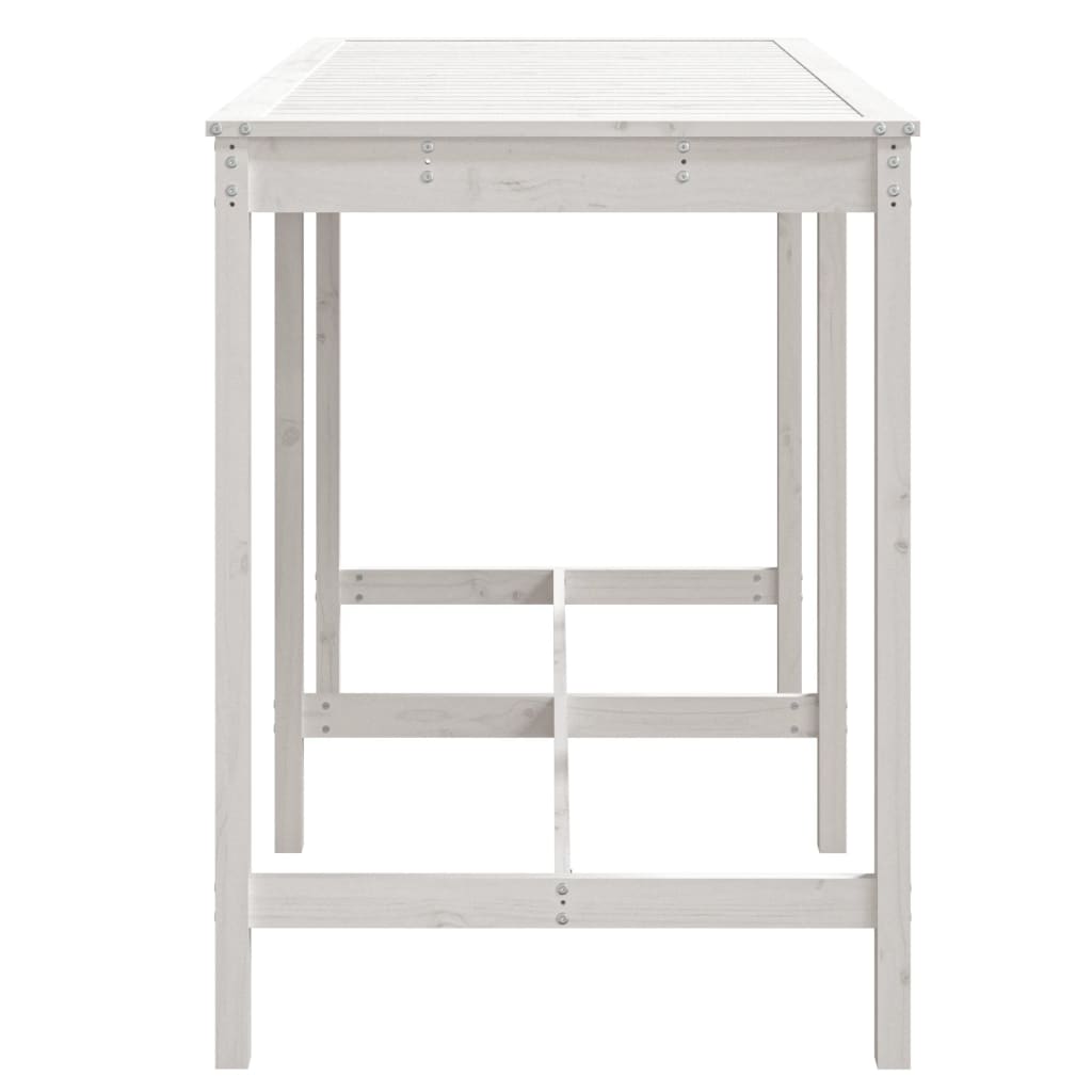 Tavolo Da Giardino Bianco 159,5X82,5X110 Cm Legno Massello Pino