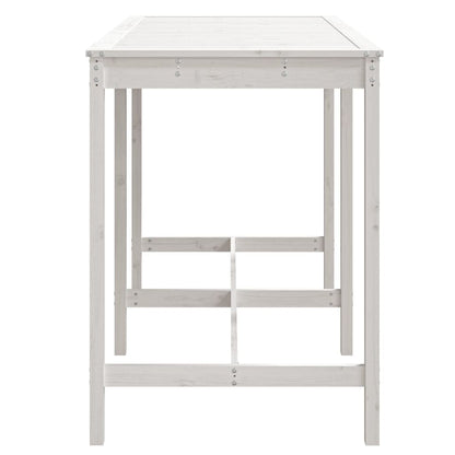 Tavolo Da Giardino Bianco 159,5X82,5X110 Cm Legno Massello Pino