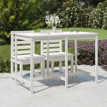 Tavolo Da Giardino Bianco 159,5X82,5X110 Cm Legno Massello Pino