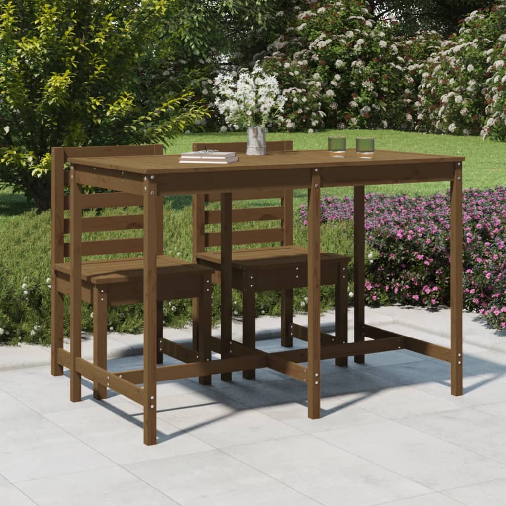 Tavolo Da Giardino Bianco 159,5X82,5X110 Cm Legno Massello Pino