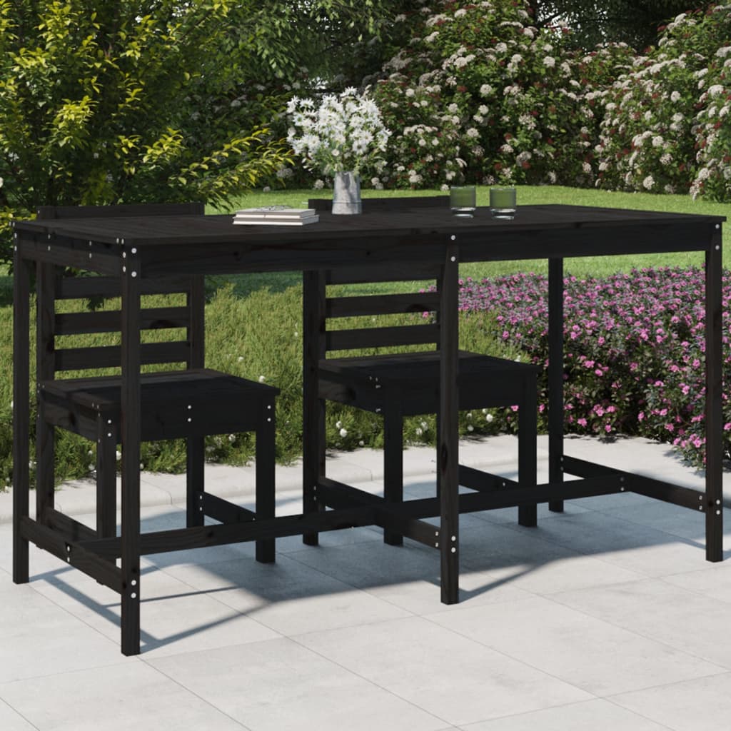 Tavolo Da Giardino Bianco 159,5X82,5X110 Cm Legno Massello Pino