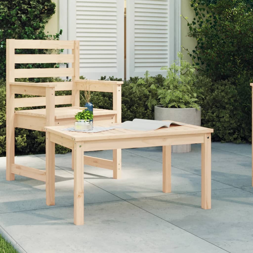 Tavolo Da Giardino Nero 82,5X82,5X45 Cm Legno Massello Di Pino