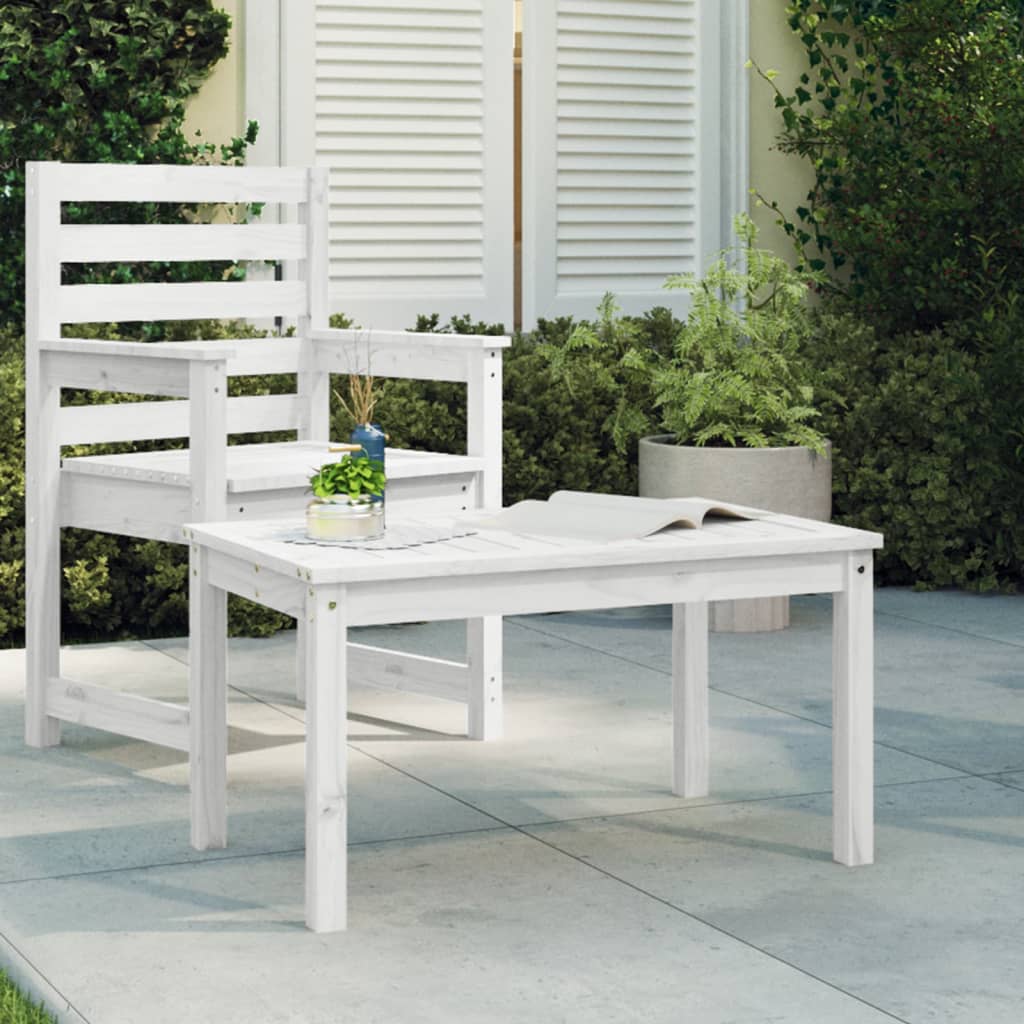 Tavolo Da Giardino Nero 82,5X82,5X45 Cm Legno Massello Di Pino