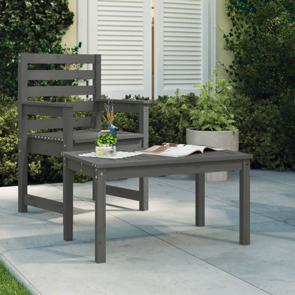 Tavolo Da Giardino Nero 82,5X82,5X45 Cm Legno Massello Di Pino