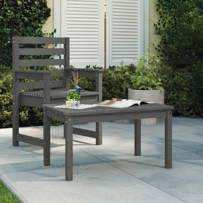 Tavolo Da Giardino Nero 82,5X82,5X45 Cm Legno Massello Di Pino