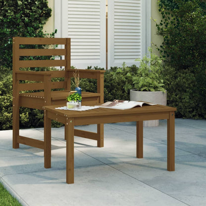 Tavolo Da Giardino Nero 82,5X82,5X45 Cm Legno Massello Di Pino