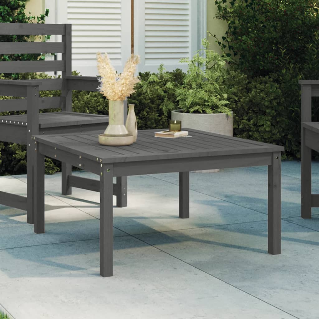 Tavolo Da Giardino Nero 82,5X82,5X45 Cm Legno Massello Di Pino