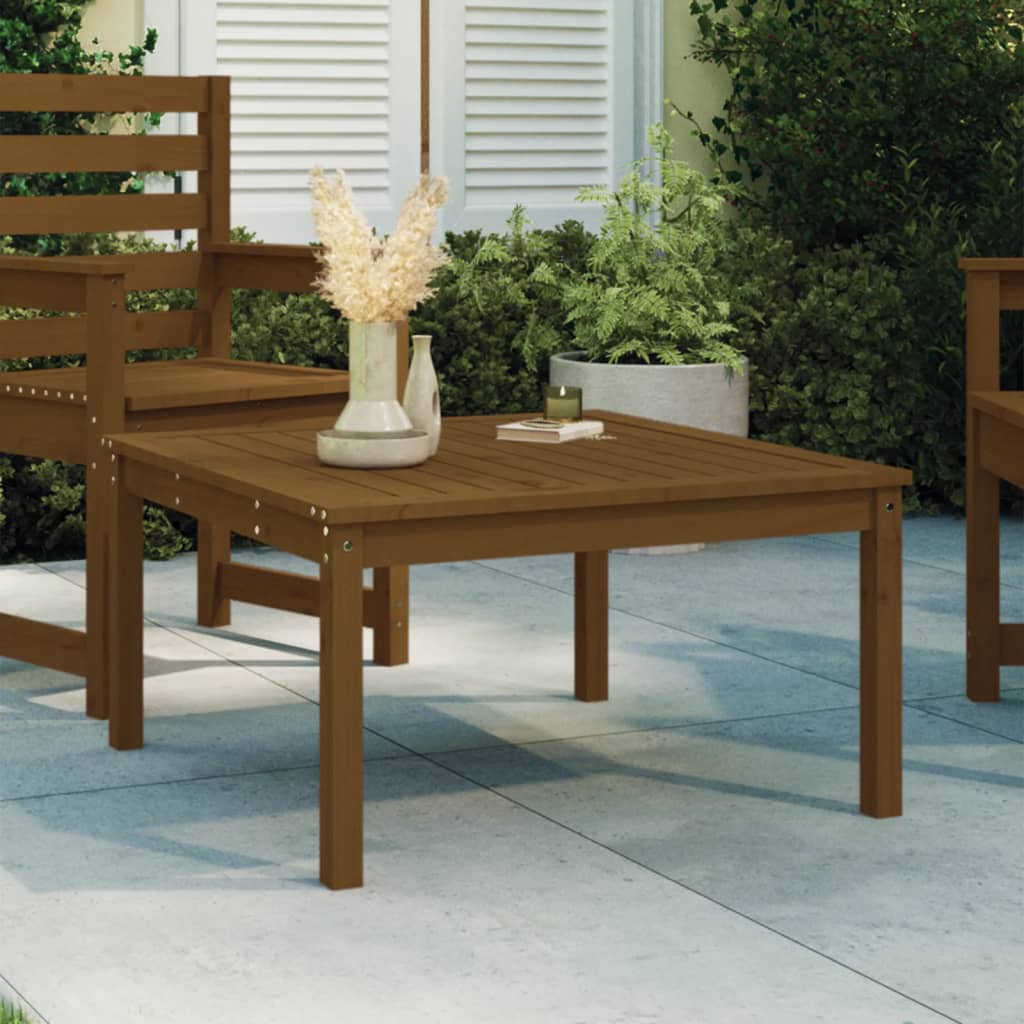Tavolo Da Giardino Nero 82,5X82,5X45 Cm Legno Massello Di Pino
